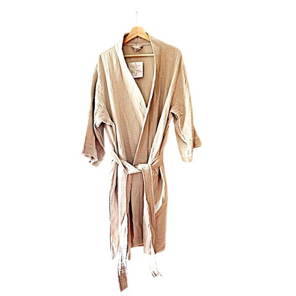 Sleep Sense Spa Essentials Other - Spa Essentials Beige Robe Size Large 100% Turkish Organic Cotton Gauze NWT
